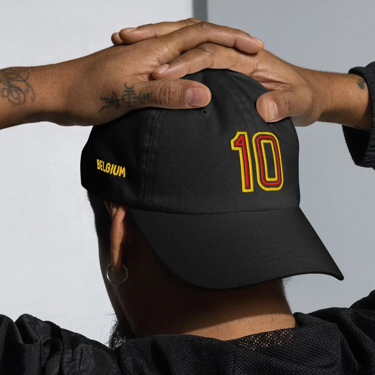 Belgium-dad-hat-black-front - Country. Club. Soccer.