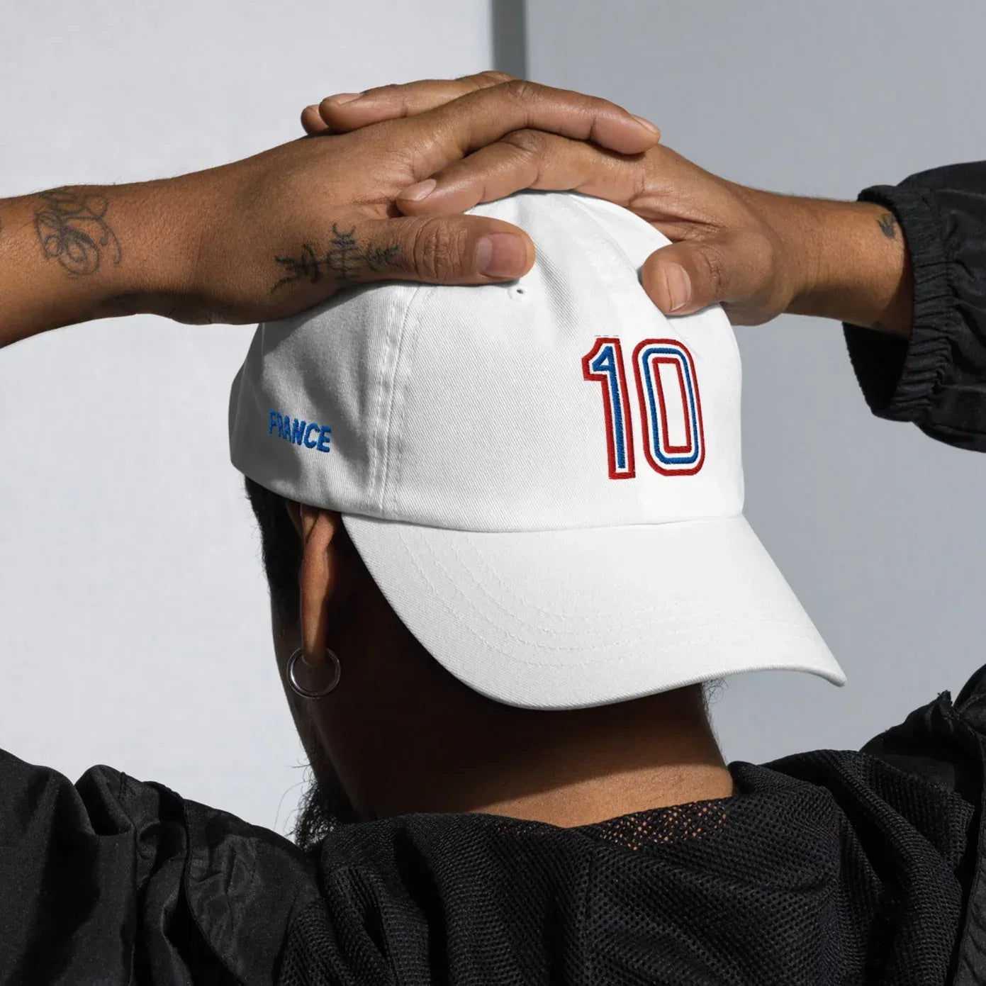 Les-Bleus-French-football-soccer-dad-hat-white-front - Country. Club. Soccer.