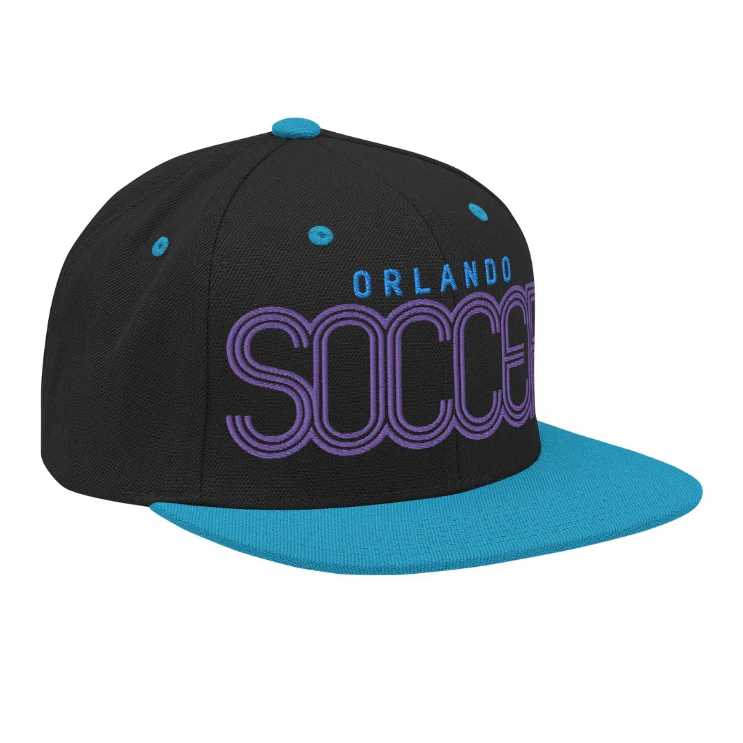 Orlando-soccer-snapback-hat-black-teal-right - Country. Club. Soccer.