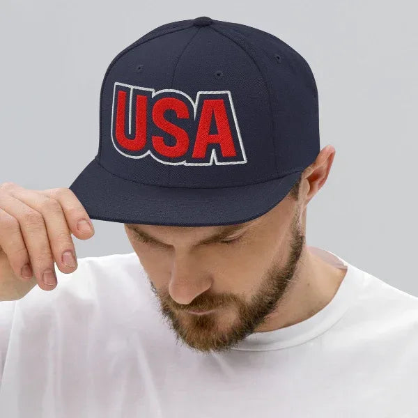 USA-snapback-hat-navy-front-soccer - Country. Club. Soccer.
