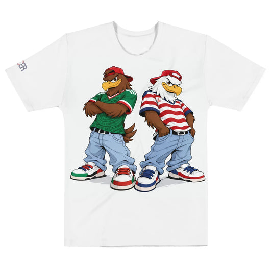 Dual-threat-USA-Mexico-soccer-all-over-print-mens-cotton-crew-neck-t-shirt-white-front-6999052dd1b6c - Country. Club. Soccer.