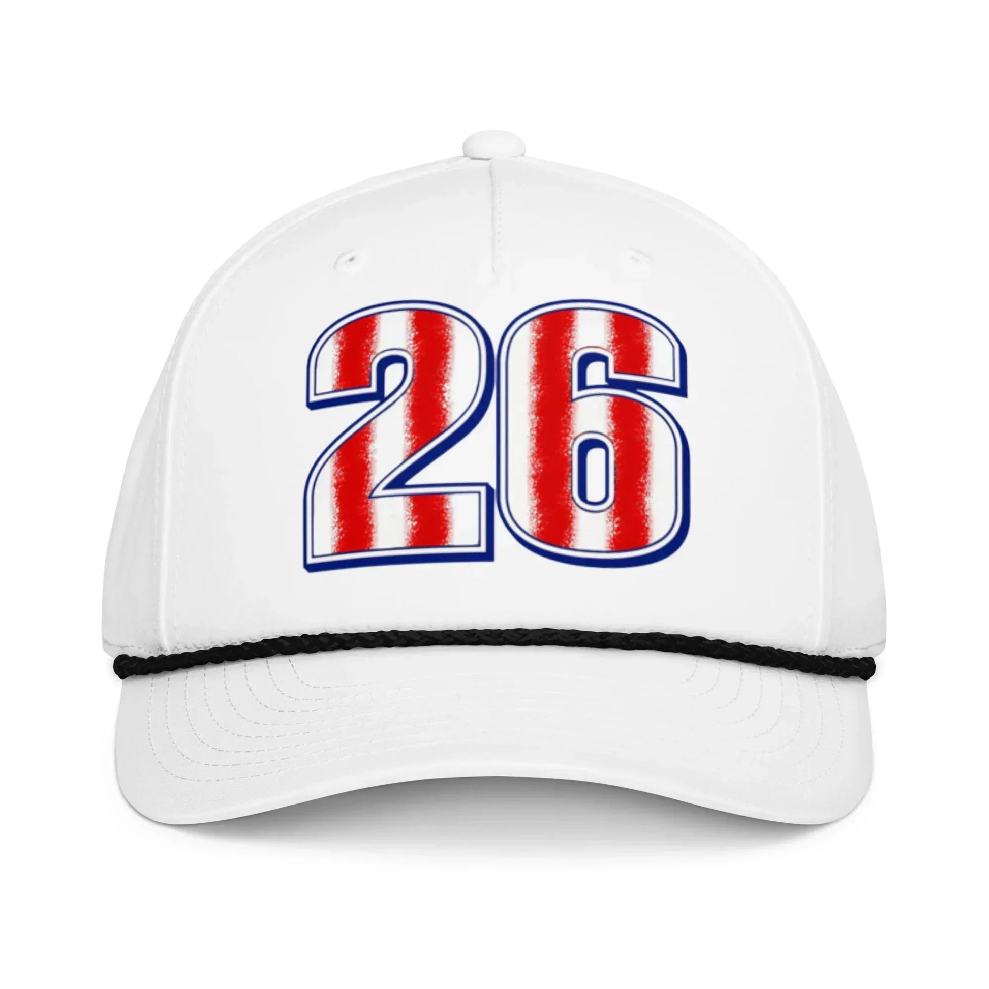 Paraguay-soccer-snapback-rope-cap-white-black-front-69e01975065df - Country. Club. Soccer.