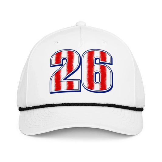 Paraguay-soccer-snapback-rope-cap-white-black-front-69e01975065df - Country. Club. Soccer.
