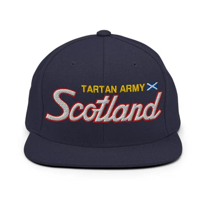 Scotland-tartan-army-football-soccer-snapback-hat-navy-front - Country. Club. Soccer.