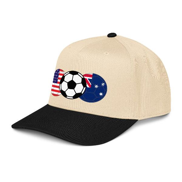 USA Australia Soccer Hat – Adjustable | Dual Supporter Edition - Country. Club. Soccer.