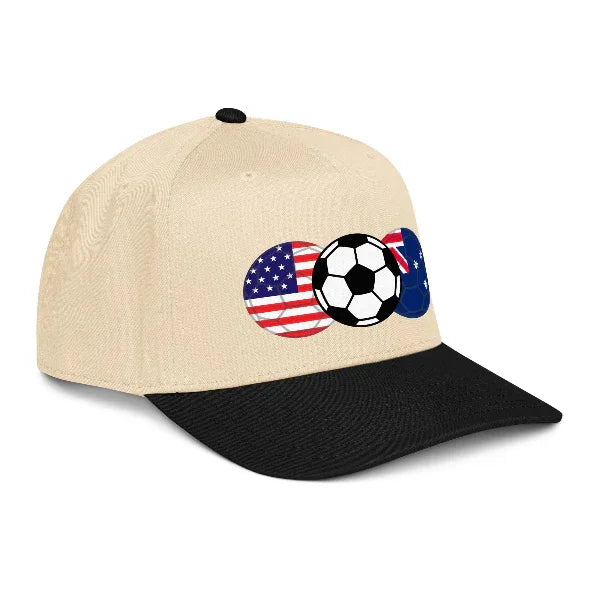 USA Australia Soccer Hat – Adjustable | Dual Supporter Edition - Country. Club. Soccer.