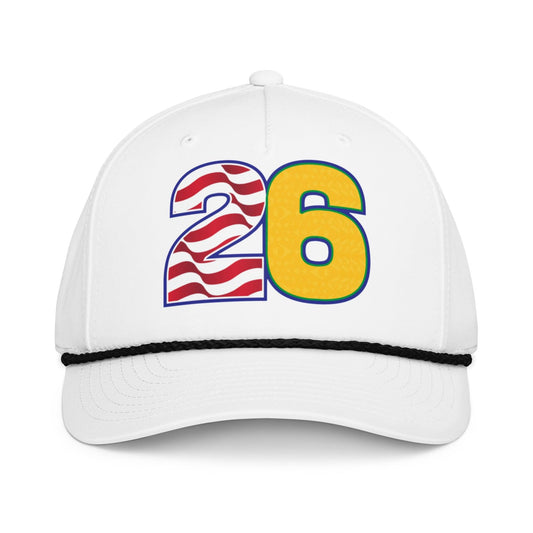USA Brazil 26 Soccer Snapback hat in white