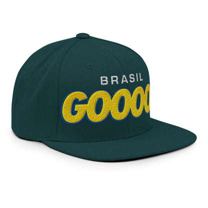Brasil Gol Soccer Hat – Embroidered Design Snapback | Adjustable | Supporter Edition - Country. Club. Soccer.