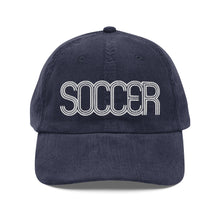 Load image into Gallery viewer, Soccer Corduroy Dad Hat - Country. Club. Soccer.